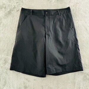 Fila‎ Sport Golf Shorts Mens 32 Black Performance Bermuda Flat Front 11" Inseam